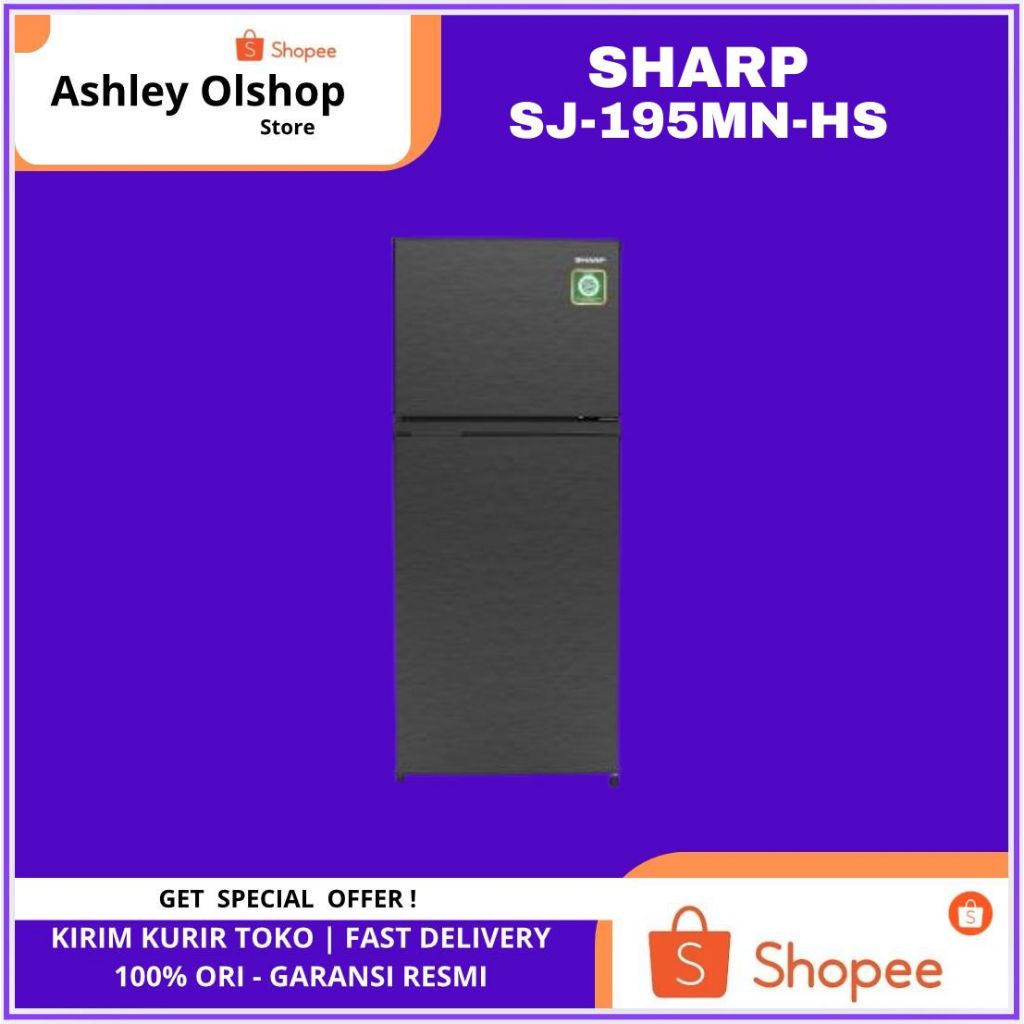 Kulkas Sharp 2 Pintu SJ195MNHS 172 Liter SHARP SJ-195MN-HS