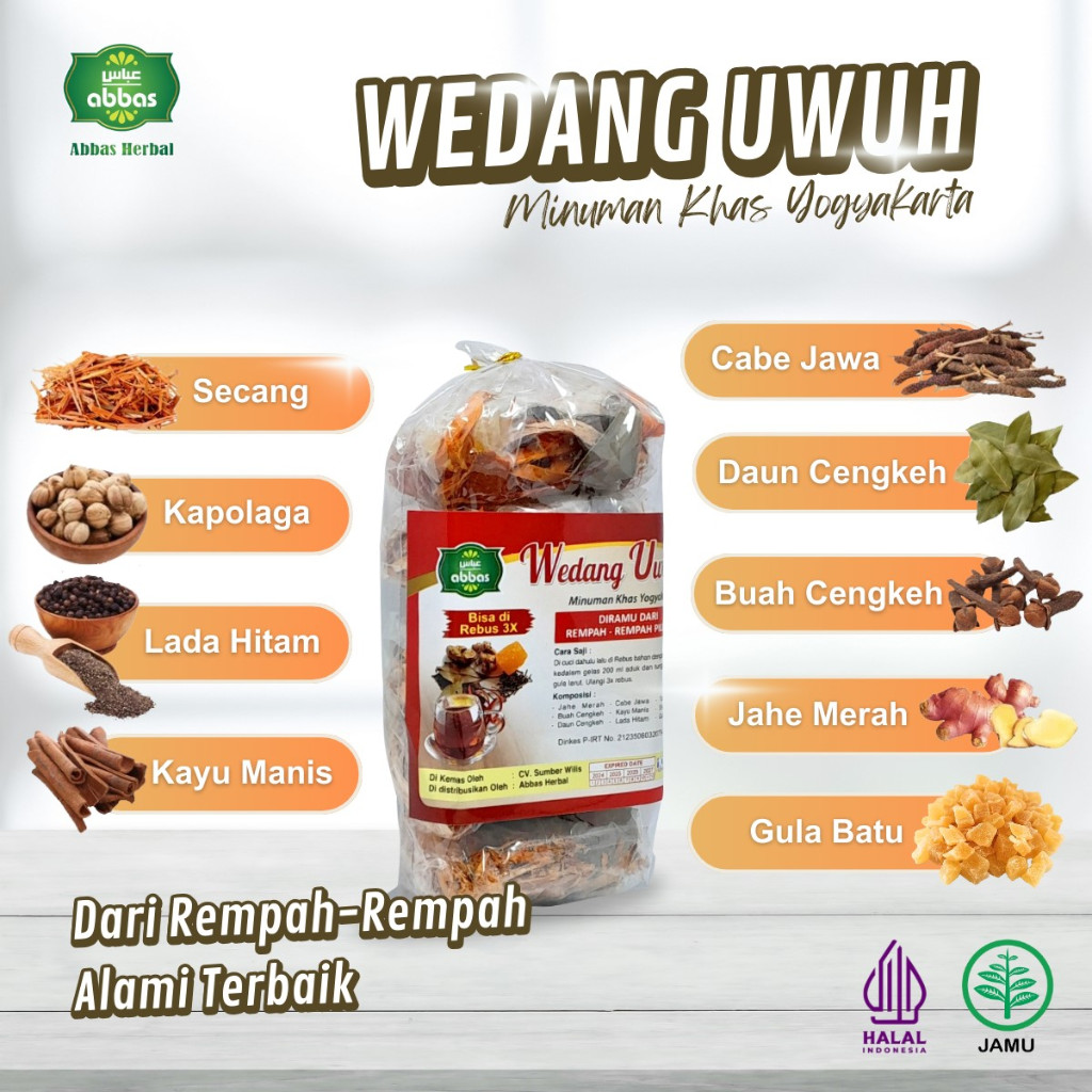 

WEDANG UWUH KOMPLIT MURAH Rempah + Jahe Emprit + Gula Batu isi 5Pcs / Wedang Uwuh Komplit