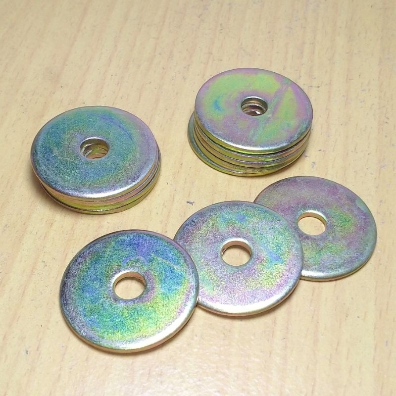 ring plat m6 lebar 3cm tebal 2mm finising yellow zinc plating