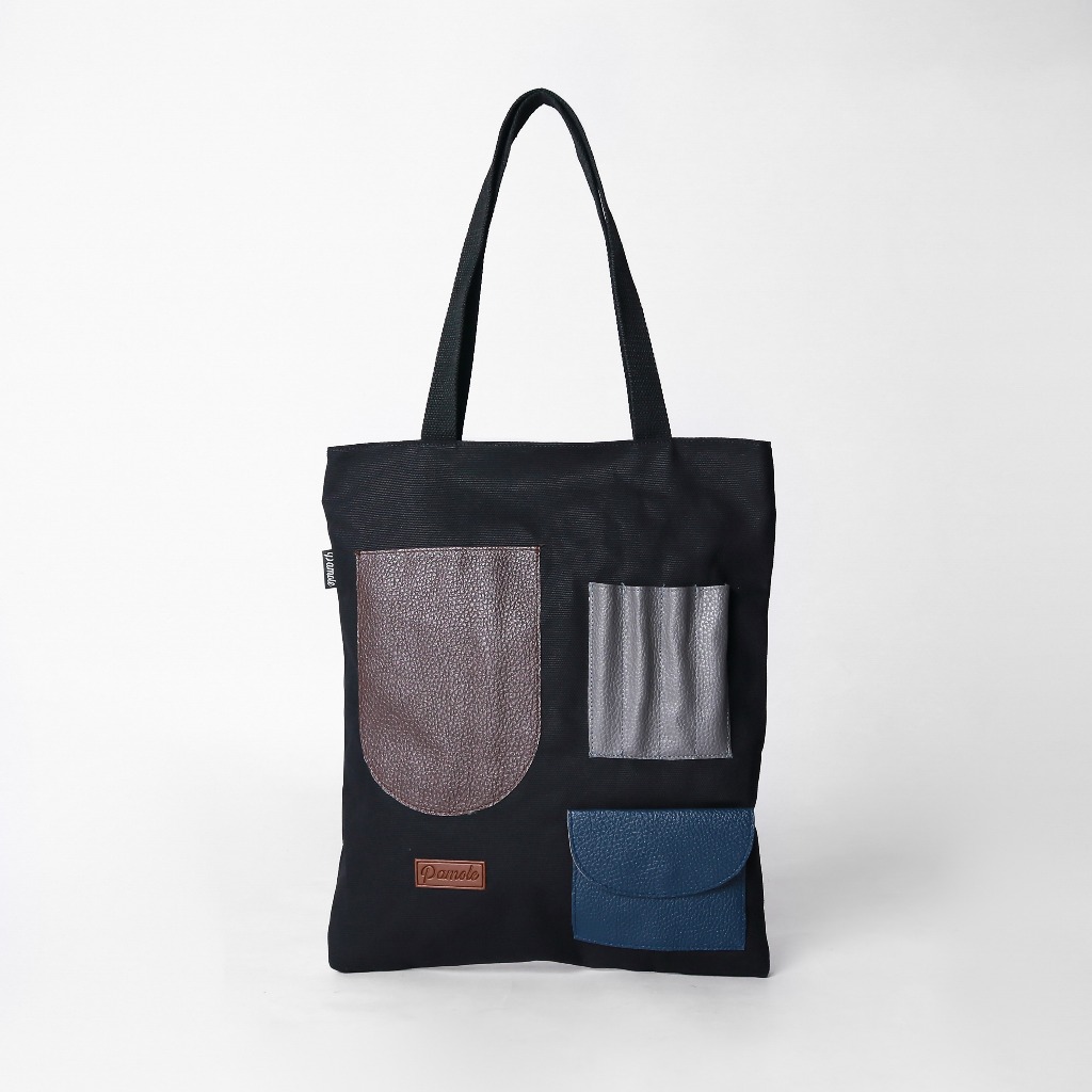 Pamole - Totebag Bahan Kanvas Penutup Resleting - Litten Series