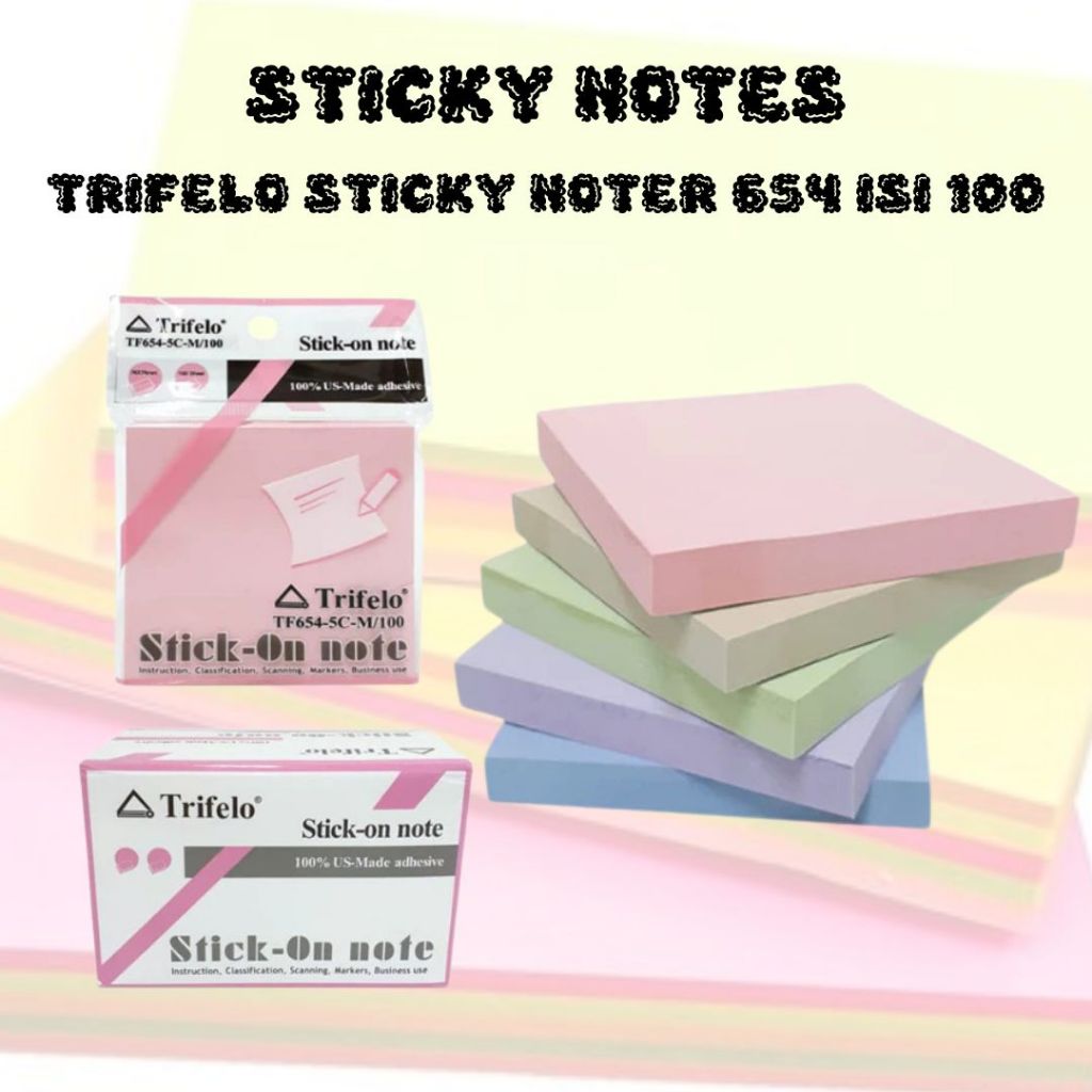 

Sticky Notes Trifelo 654 Warna Pastel Memo Catatan isi 100