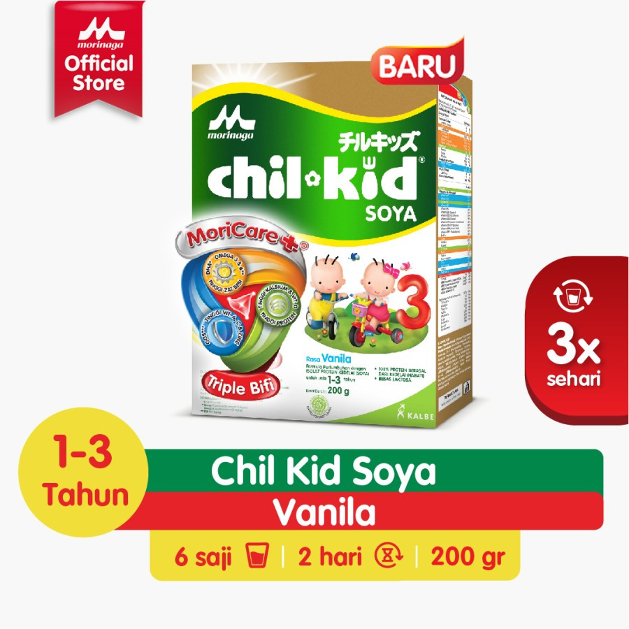 

Chil Kid Soya Vanila 200 g Susu Pertumbuhan Anak Usia 1-3 Tahun 067119