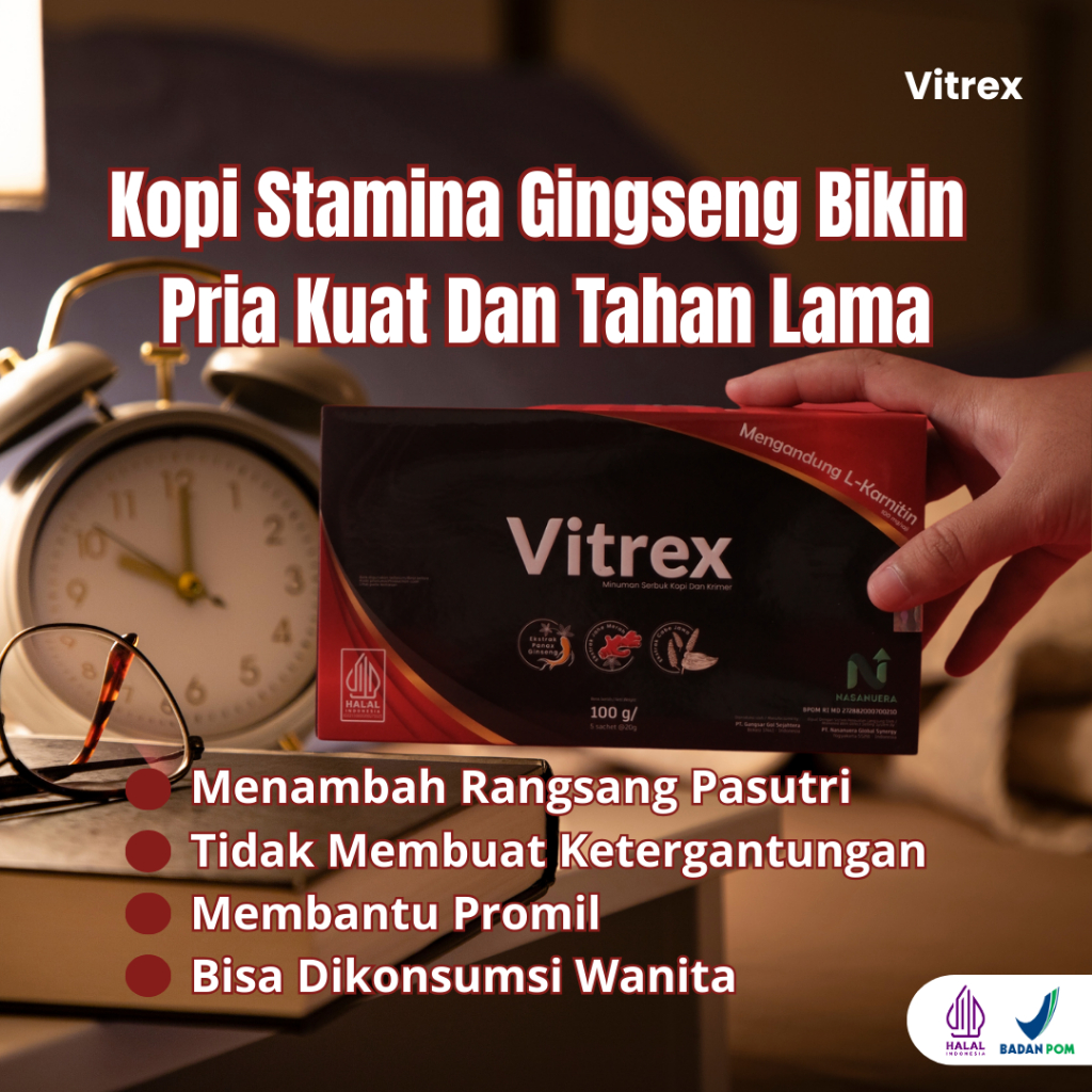 

Vitrex Kopi Ginseng Original Penambah Stamina Pria Dewasa Dengan isi 1 Box 5 Sachet | Aman Untuk Pria Dewasa | Halal & BPOM | Privasi Aman & Terjaga