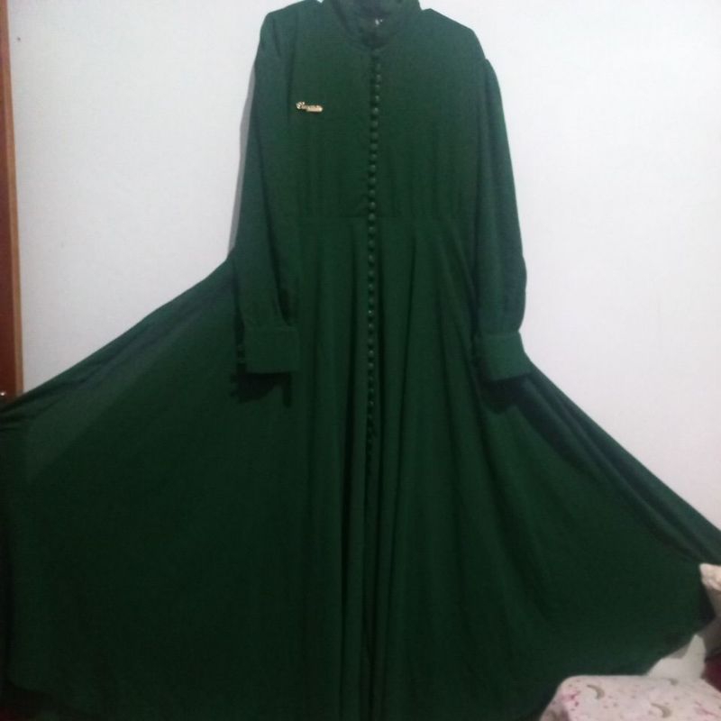 dress hijau botol