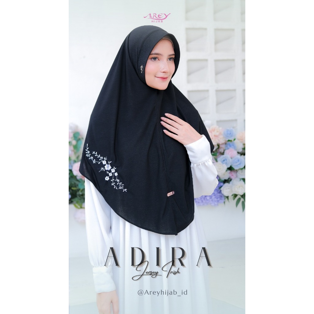 [411 Adira} Hijab Instan Adira By Arey ✦ Kerudung Bordir Jersey Irish