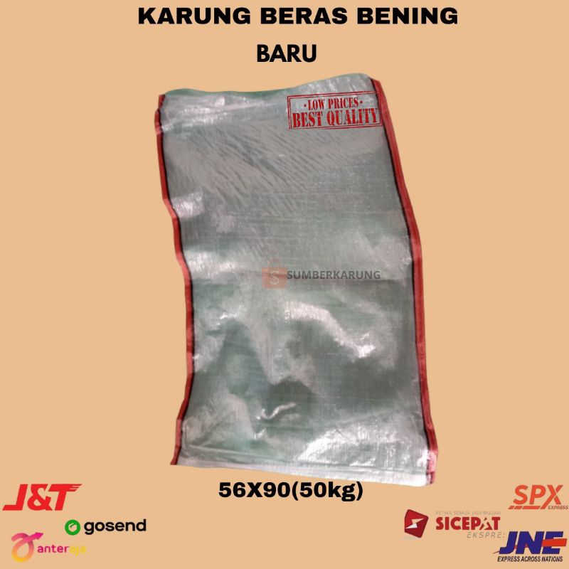 Karung Beras Plastik Bening Baru  50KG 56 X 90 CM ECER /// Karung Plastik Bening 50KG