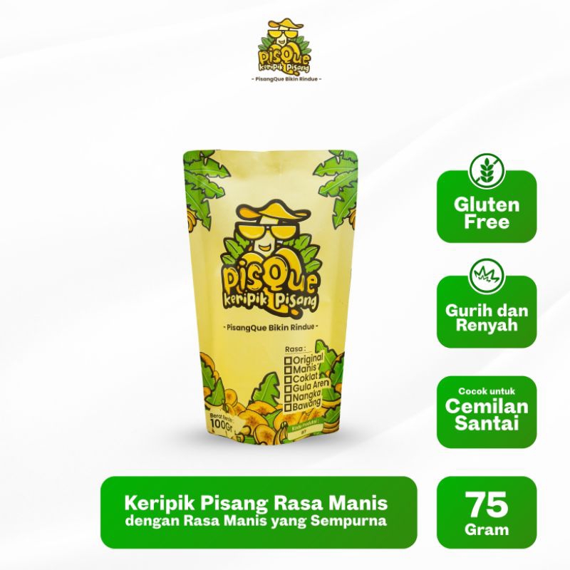 

PisqueChips 75gr - Keripik Pisang Rasa Manis Renyah & Gurih