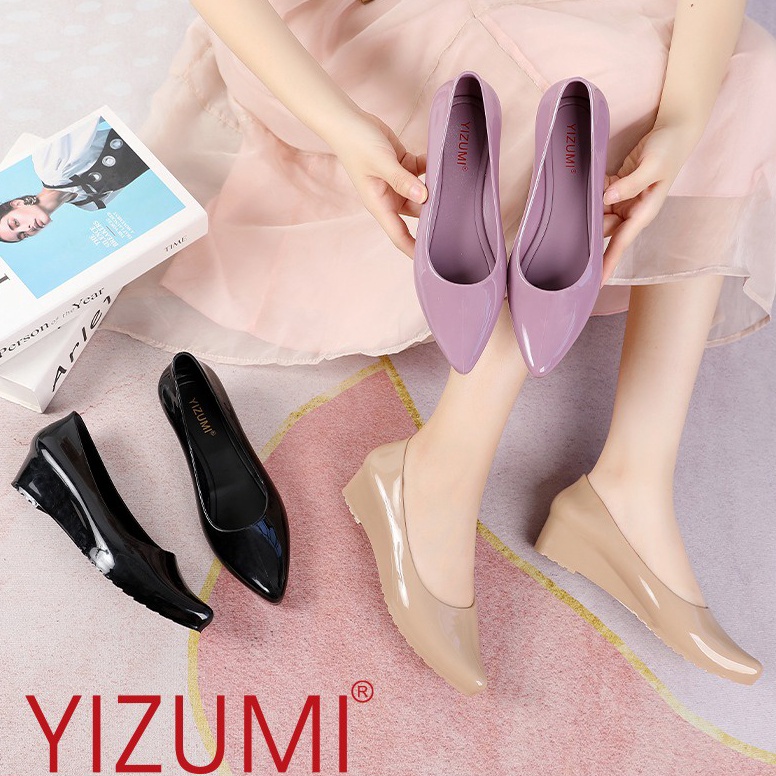 55LARIS MANIS Sepatu Jelly Wanita Wedges  Sepatu Kerja Wanita Yizumi l L55