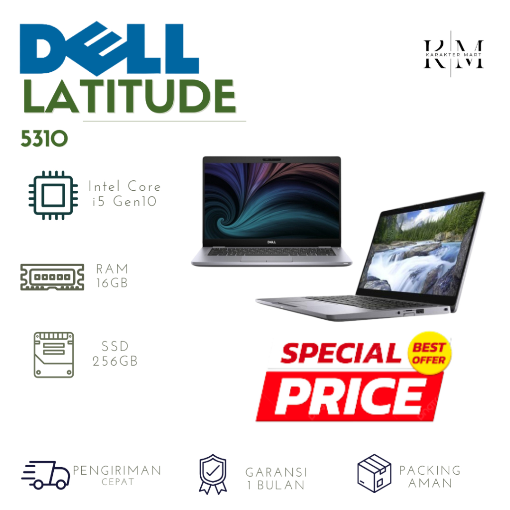 Laptop Murah Dell Latitude 5310 Core i5 Gen 10 Ram 8GB SSD 256GB