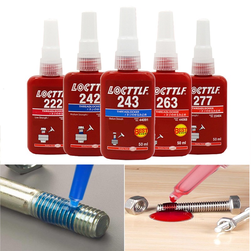 50ml thread locker glue LOCTTLF 222 242 271 272 lem baut sekerup pertukangan mesin rc car crawler