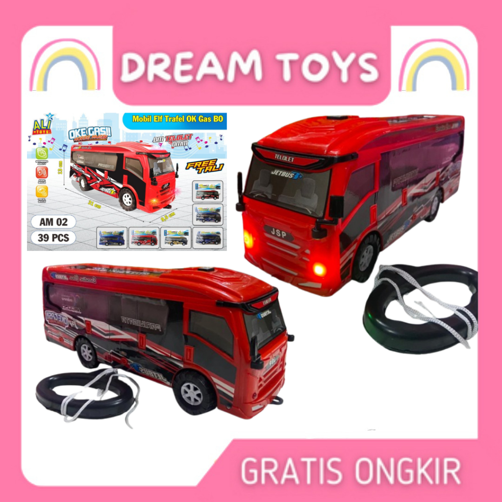 Mainan Mobil ELF Travel AM 02 Musik dan Lampu Mainan Anak Laki Laki Mobil Mobilan Elp Pakai Baterai