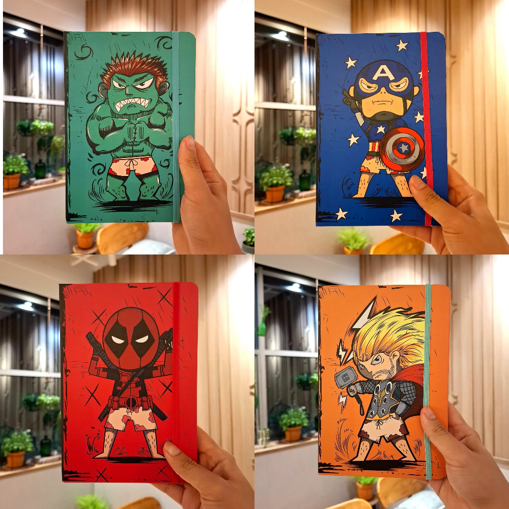 

Buku Diary Agenda Catatan Note Book Karakter Kartun Superhero Marvel
