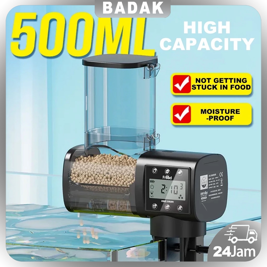NEW Automatic Fish Feeder 500ml / Auto Fish Feeder / Pakan Ikan Otomatis [terbaik][terlaris]