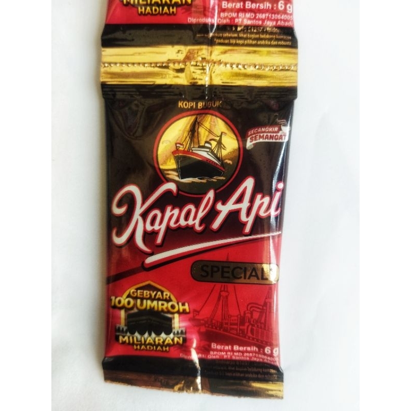 

Kapal Api Special Merah Kopi Bubuk Instan [6 g/ 10 pcs] tanpa gula