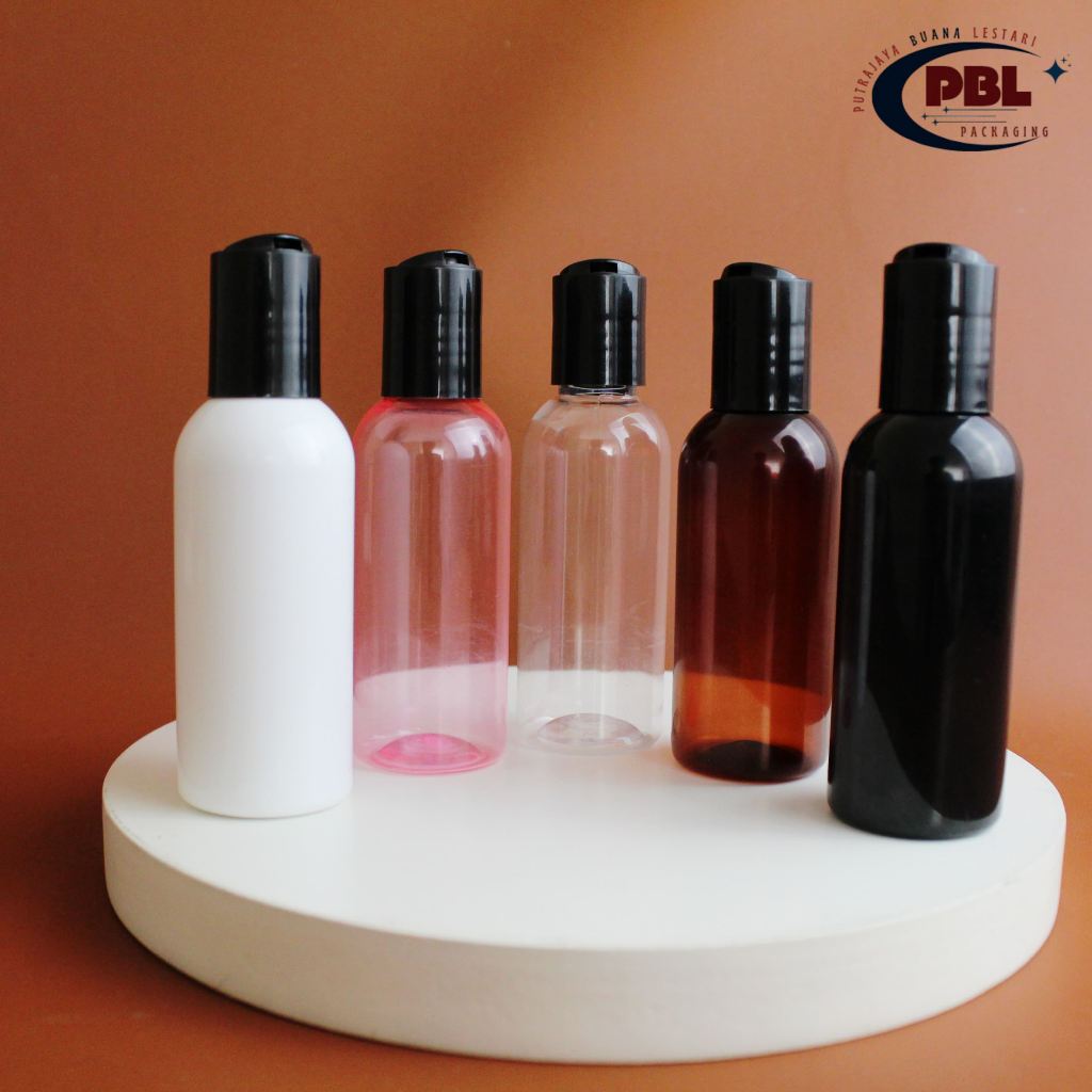Botol Presstop 60ml Tebal / Botol Dictop Fliptop 60ml Tutup Hitam