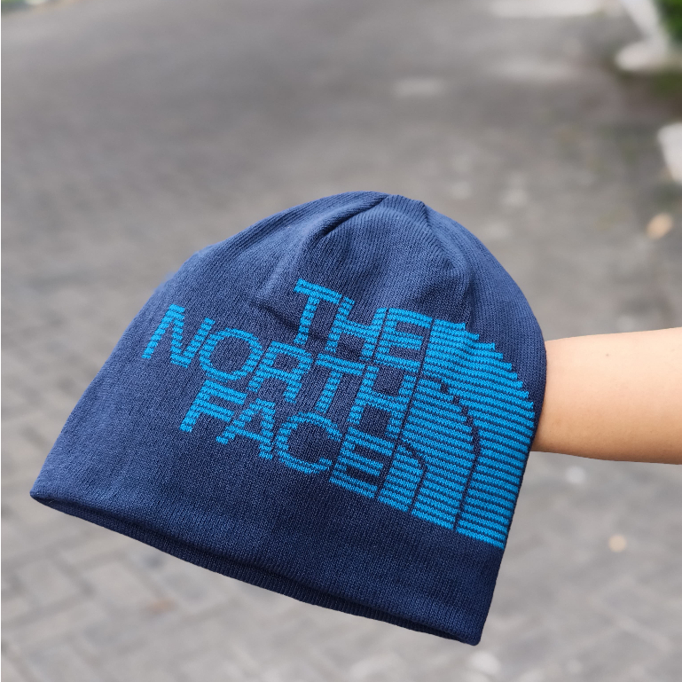 Topi The North Face Beanier Big Logo Navy Original
