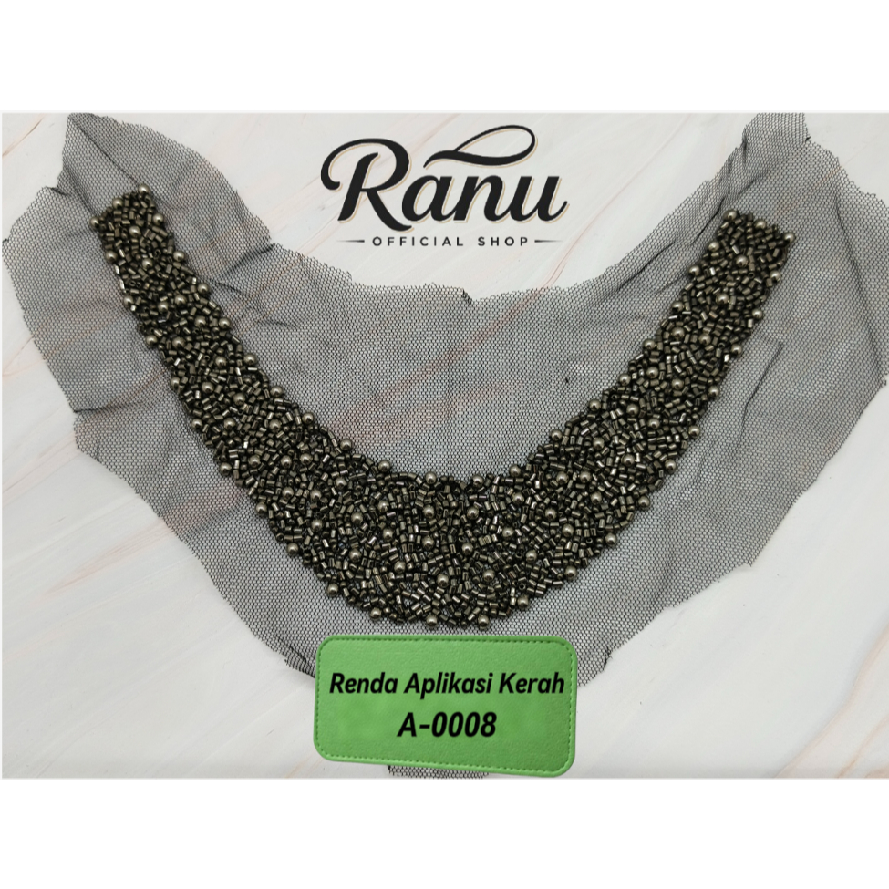 RANU RENDA KERAH -  APLIKASI KERAH - APLIKASI BAJU - RENDA DADA MURAH VARIASI A-0008 (Harga =7RB / B