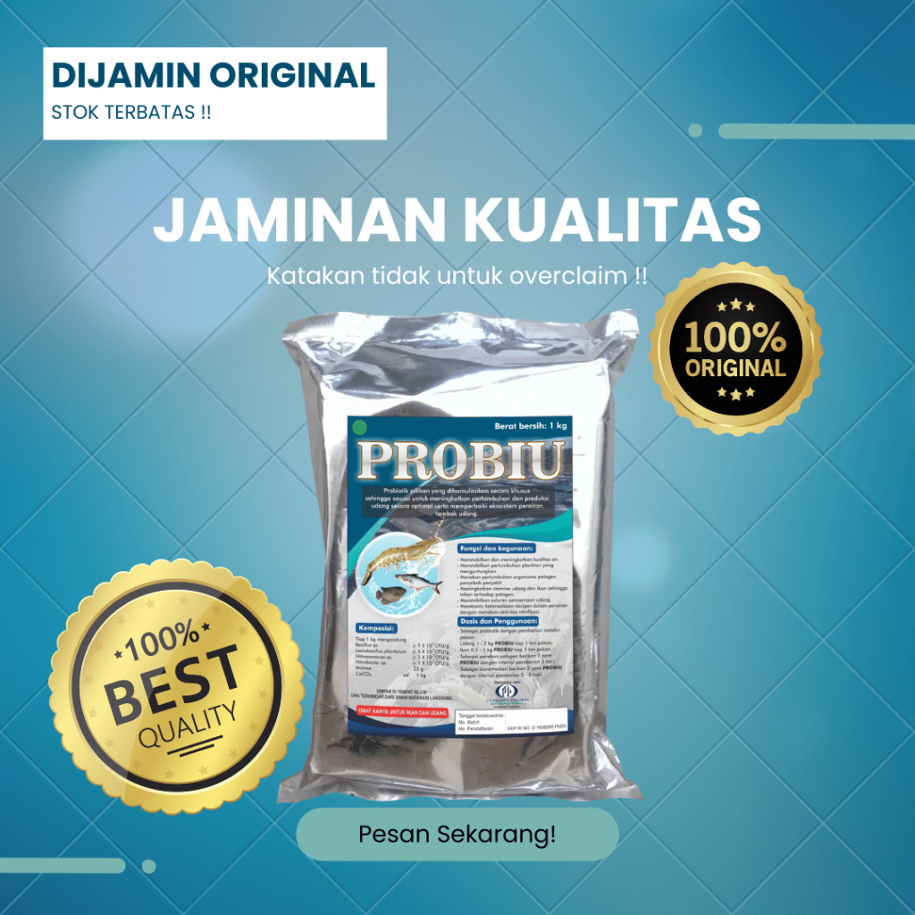 PROBIU 1KG Probiotik untuk ikan dan udang untuk pengurai pakan dan memperbaiki ekosistem perairan