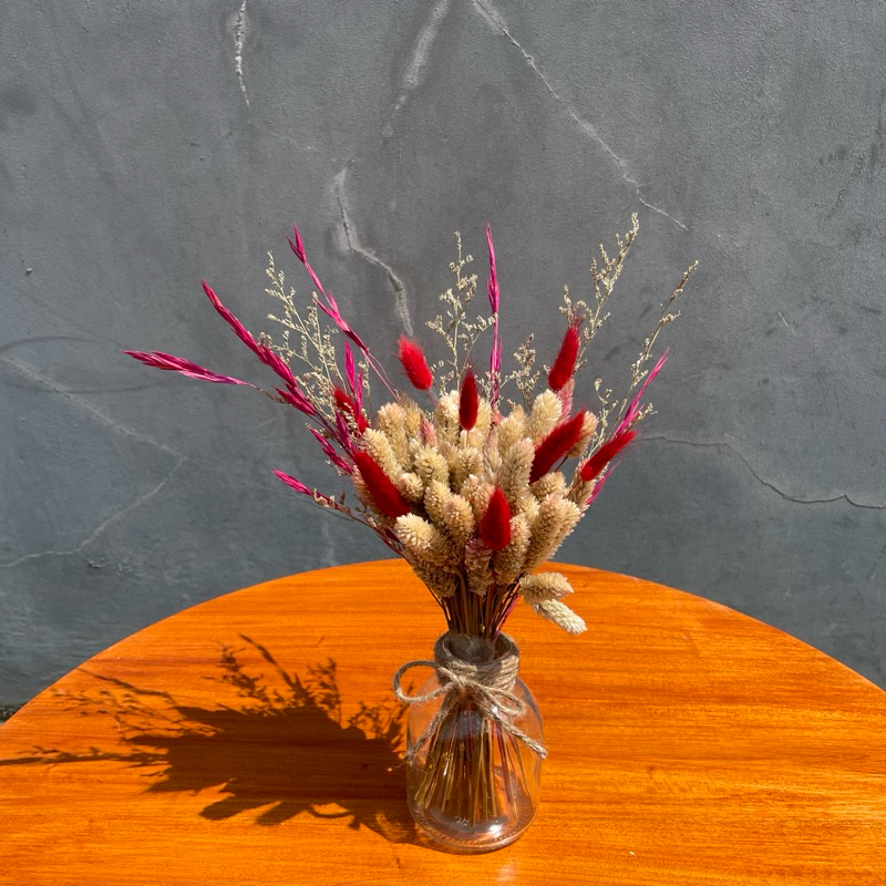 Hiasan meja tamu minimalis / hiasan bunga / dekorasi rumah / pajangan meja / Aestathic / vas bunga