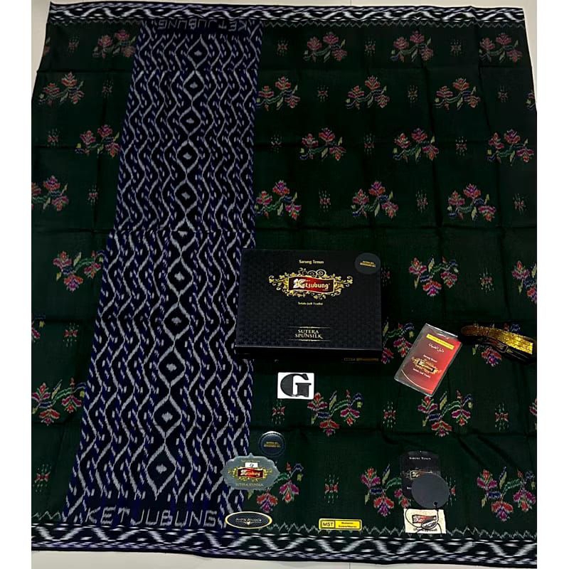 SARUNG KETJUBUNG MST SUTERA SPUNSILK RED /GOLD