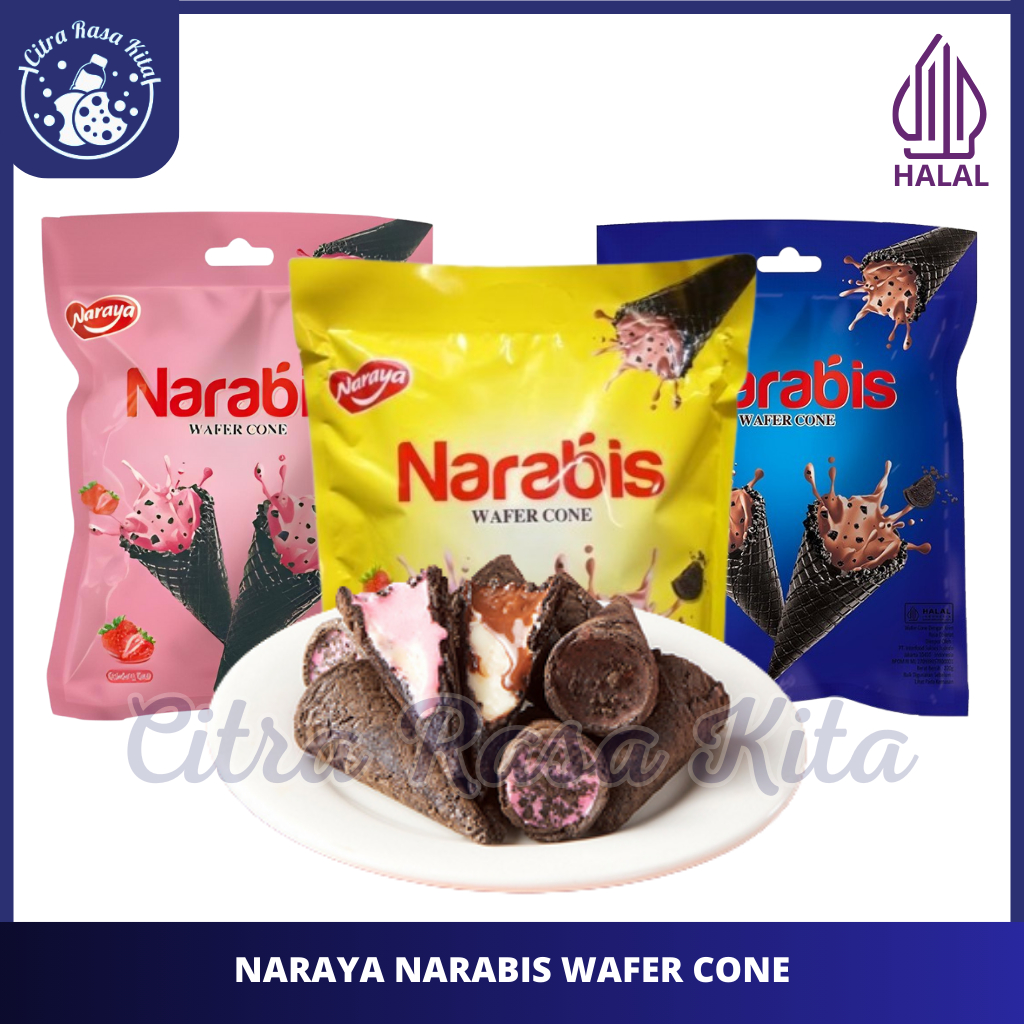

Halal Naraya Narabis Wafer Cone Cream Chocolate & Strawberry 220gr
