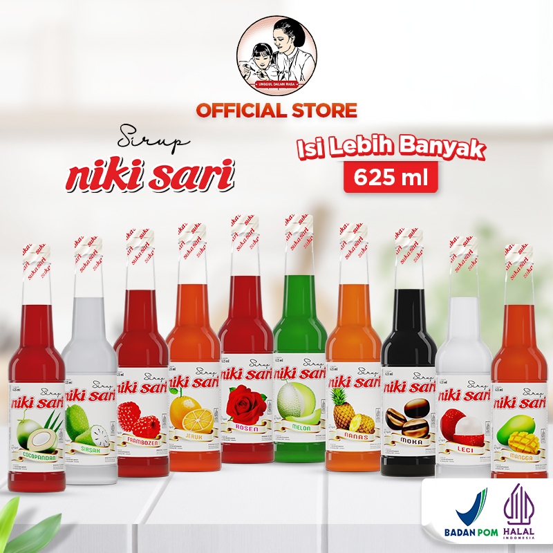 

Sirup Nikisari Botol PET 625 ml - Halal - Varian Rasa Buah Segar