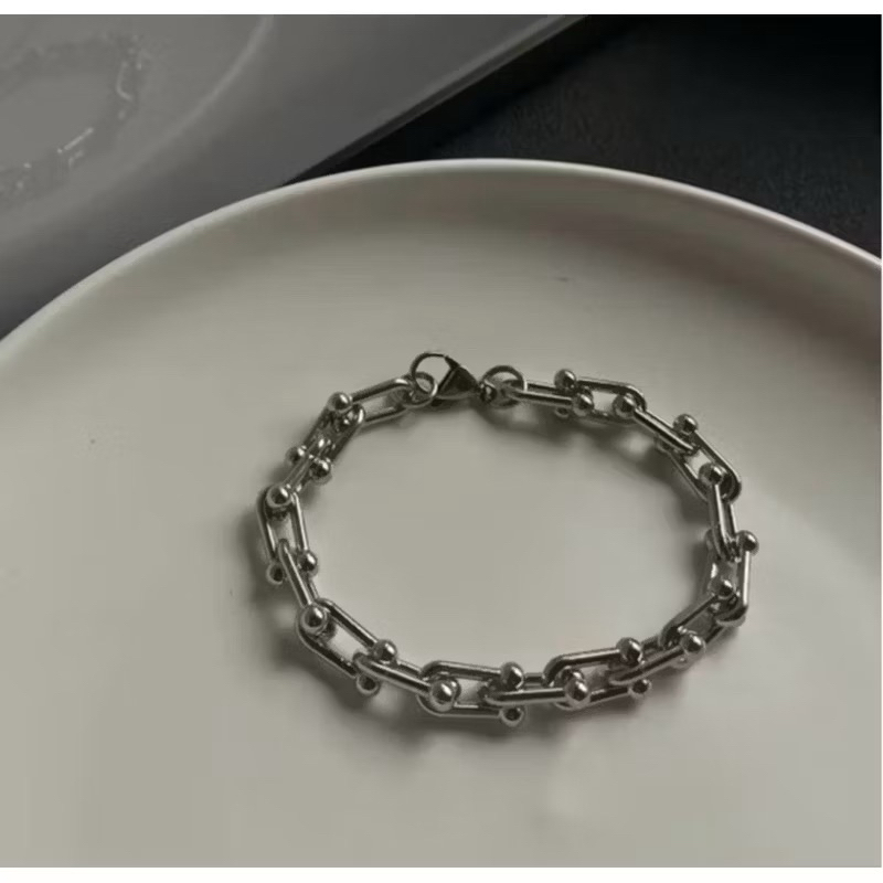 Gelang Tangan Titanium Stainless Steel Pria Asli Original Anti Karat