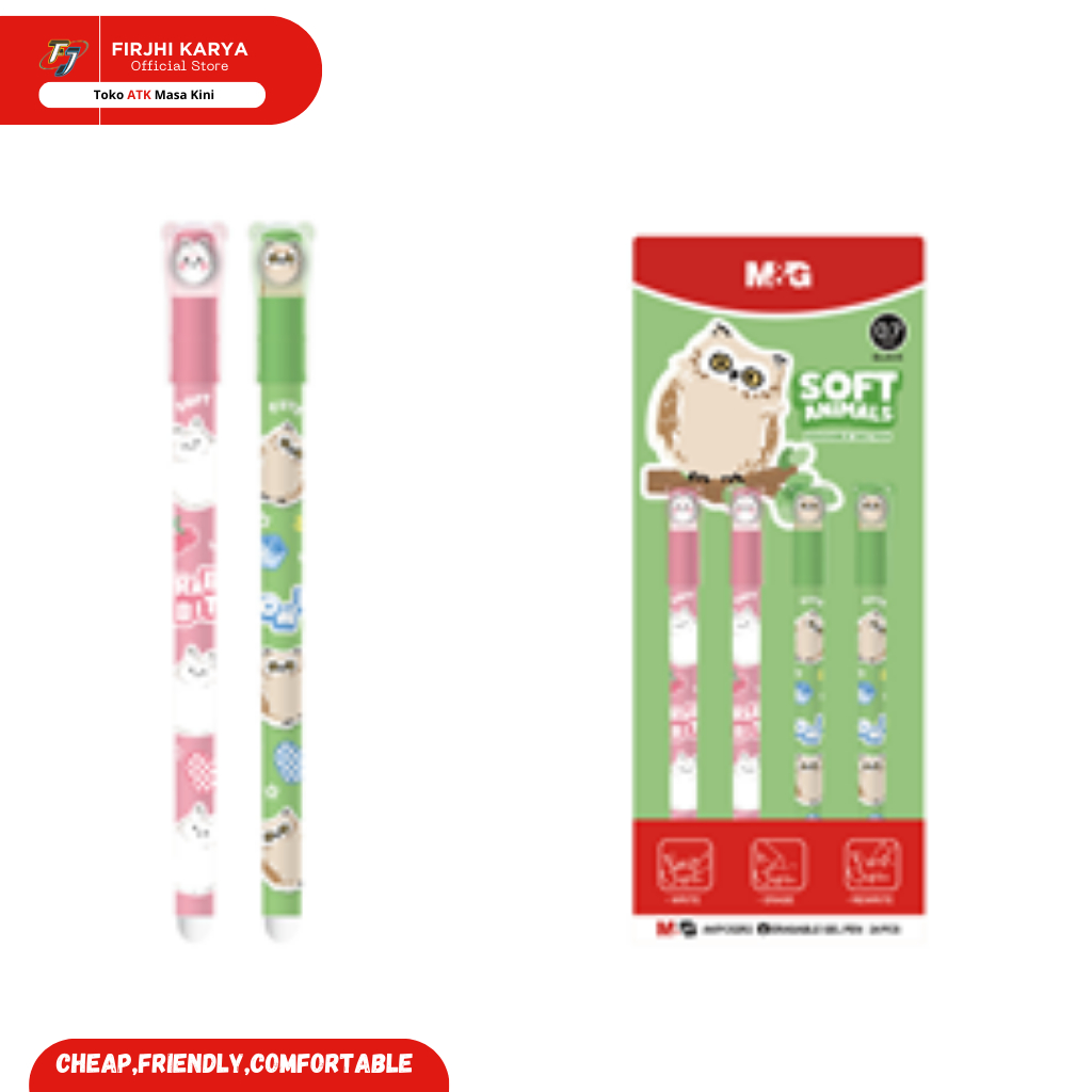 

M&G Erasable gel pen 0.7 black soft animals