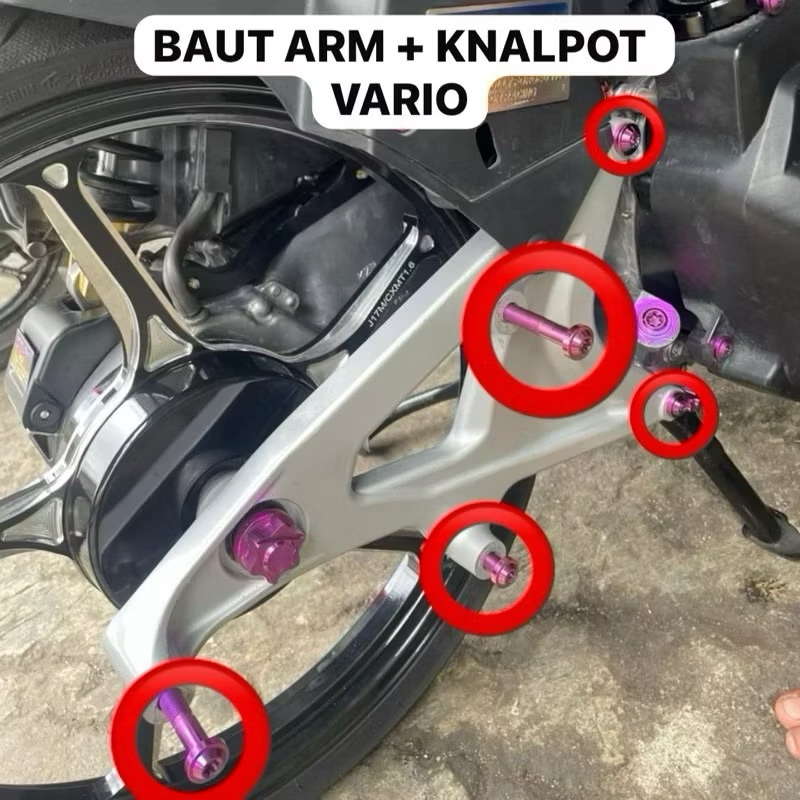 probolt titanium baut titanium set knalpot pcx vario 125 150 160 titanium gr5