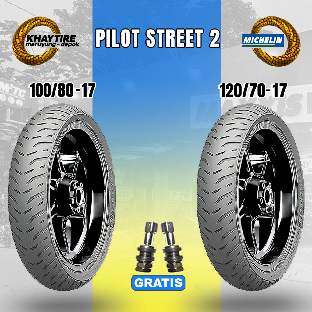 Paket Ban Motor Sport MICHELIN PILOT STREET 2 100/80 120/70 Ring 17 tubeless