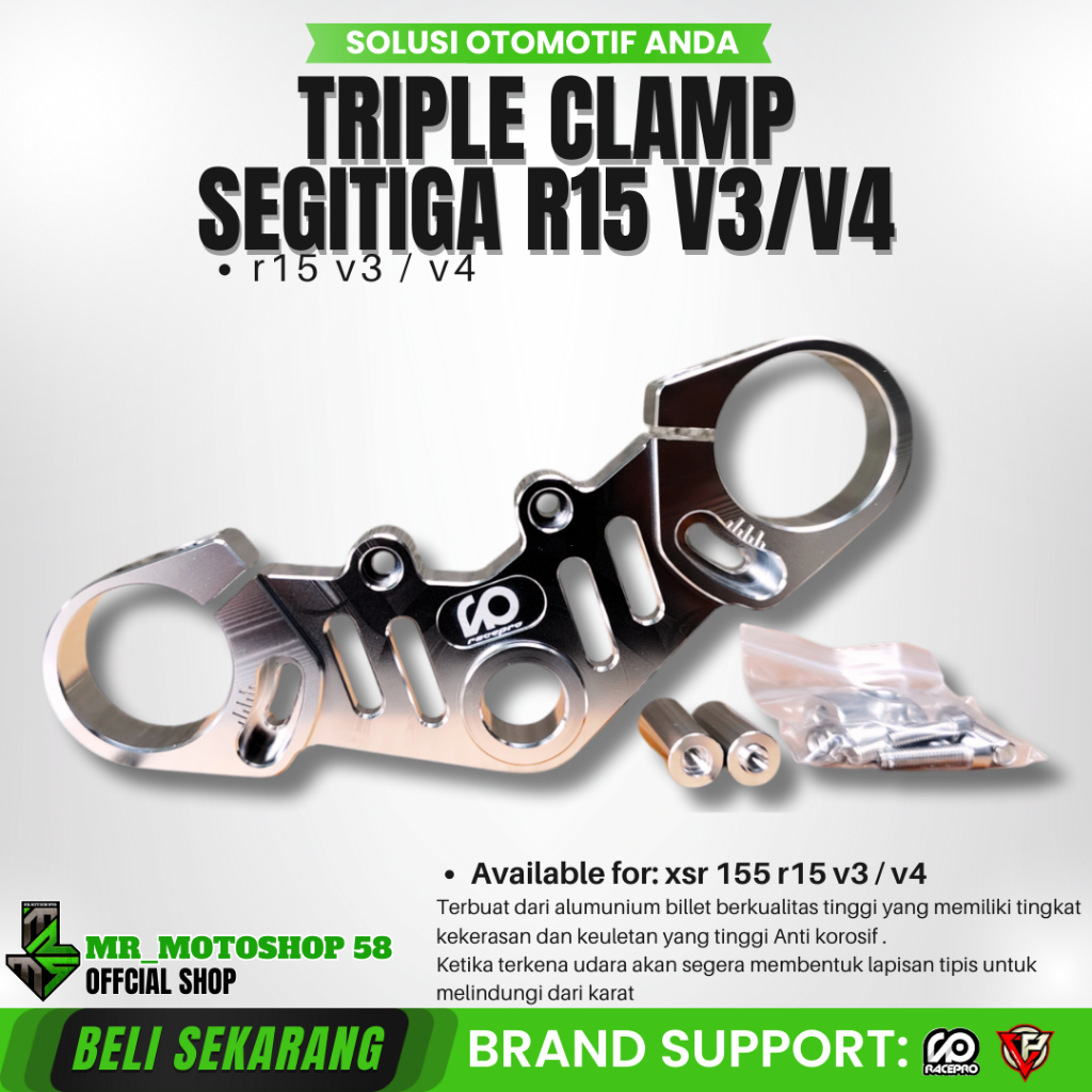 SEGITIGA STANG R15 VVA TRIPLE CLAMP R15 V3 V4 SEGITIGA ATAS R15 V4 V3 TRIPLE CLAMP RACEPRO R15 V3 V4