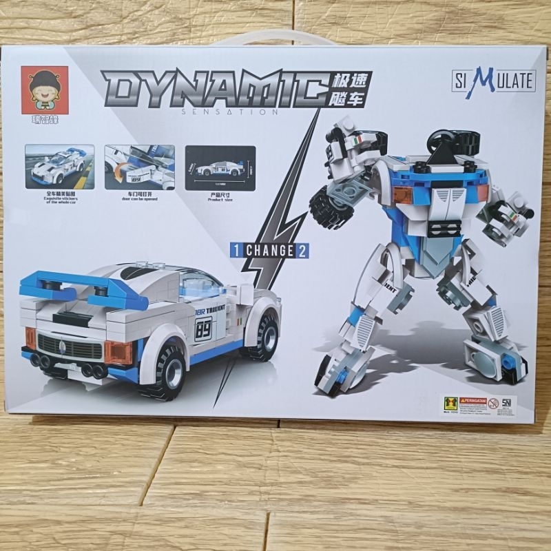 balok susun edukatif brick mobil construction Engineering truck mobil mecha robot transform 2 in 1 D