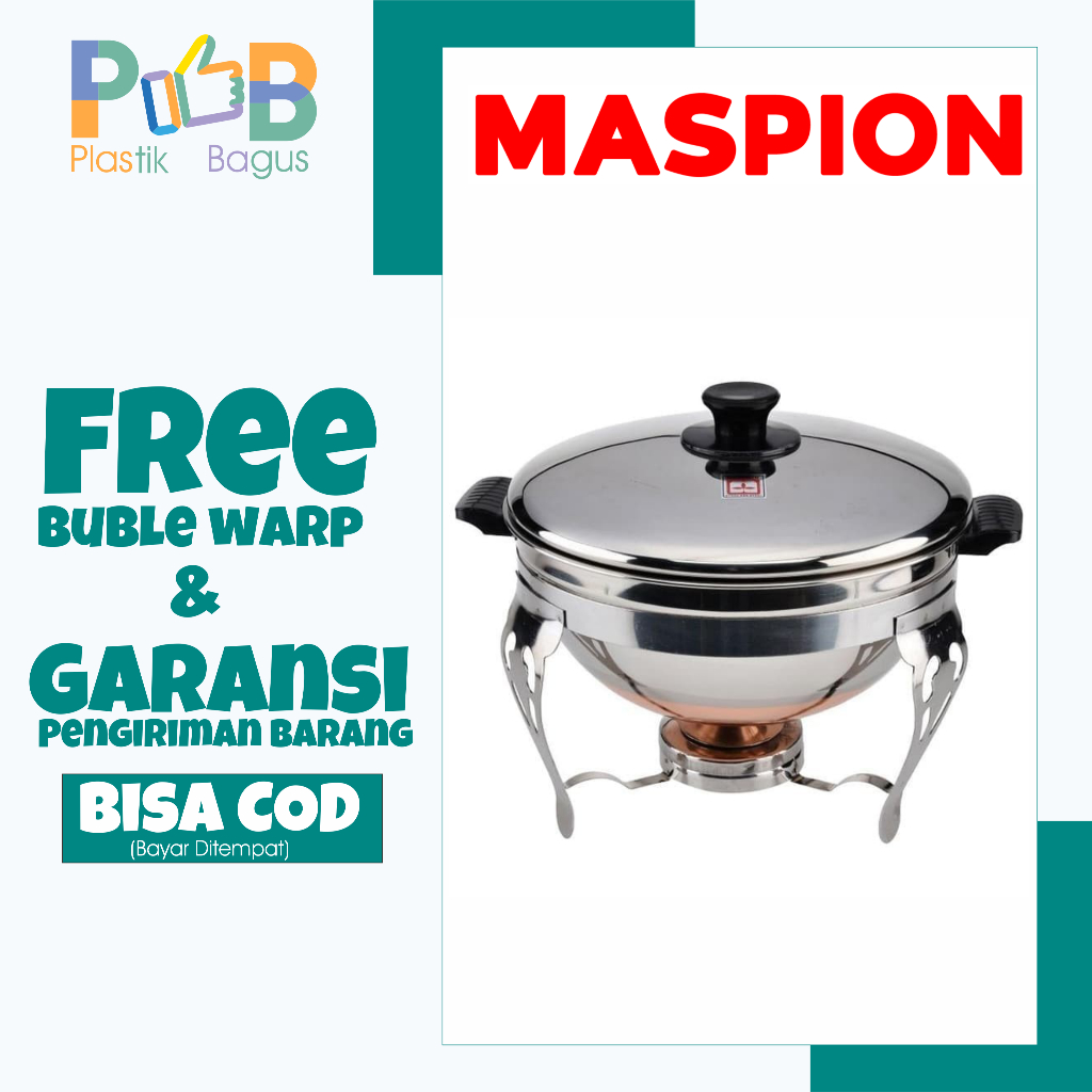 tempat wadah pemanas makanan prasmanan bulat stainless steel maspion DEEP SOUP BOWL SET 28 CM SS-D06