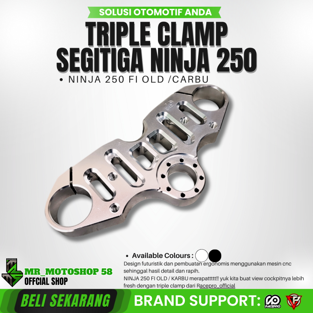SEGITIGA ATAS NINJA 250 SEGITIGA NINJA FI OLD TRIPLECLAMP RACEPRO NINJA FI OLD KOKPIT NINJA KARBU