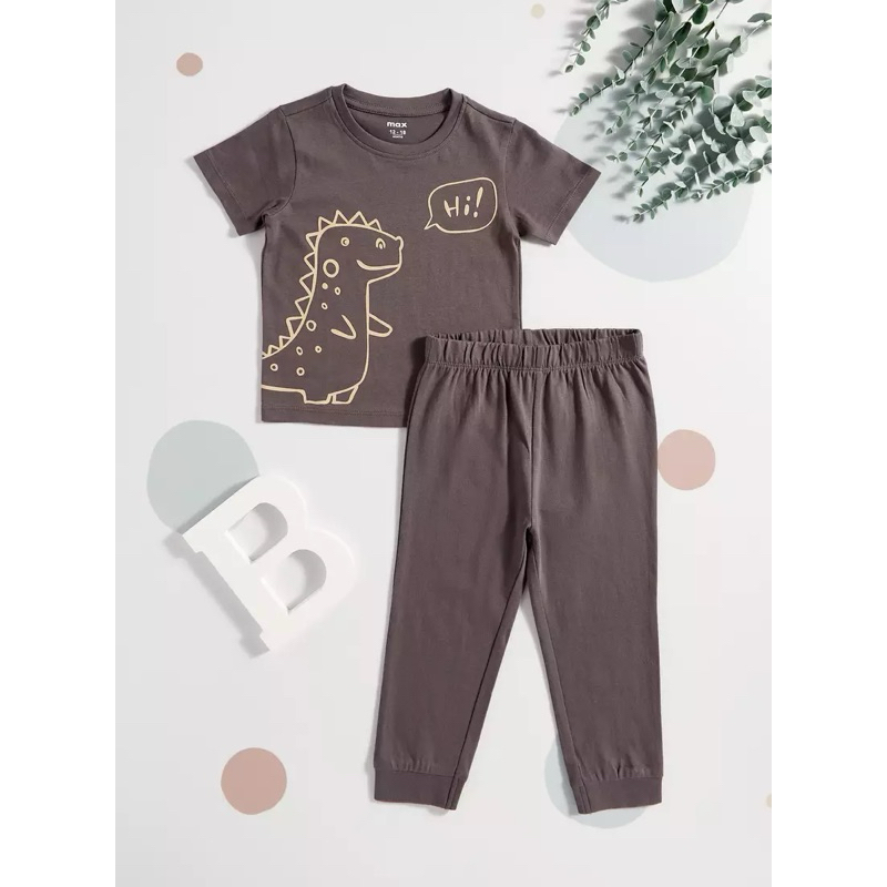 MAX SALE, 2 Piece Dinosaur Grey Pyjamas