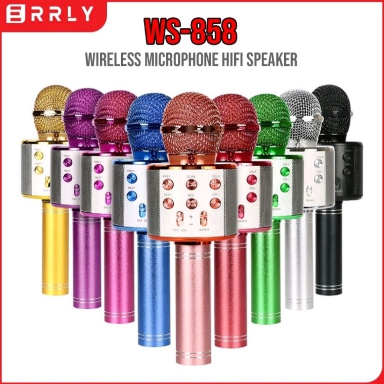 55CHEKOUT Mic Bluetooth Karaoke WS858 Microphone Bluetooth WS 858 Mic Karaoke
