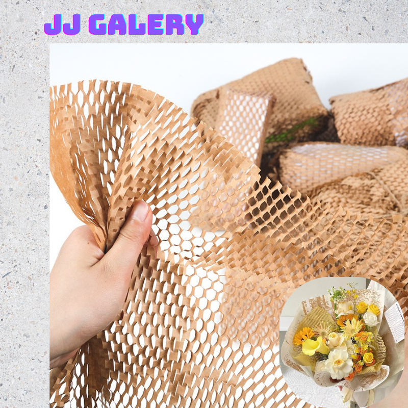 Kertas Anyam Honeycomb Bubblewrap Honey Comb Wrap Mesh Paper 10 Meter Wrapping Paper KBR01