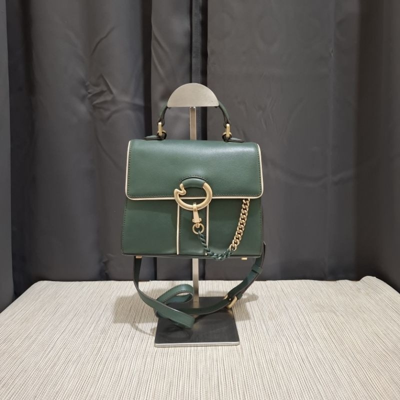 Lapalette Slingbag Top Handle Kulit Asli in Green Army