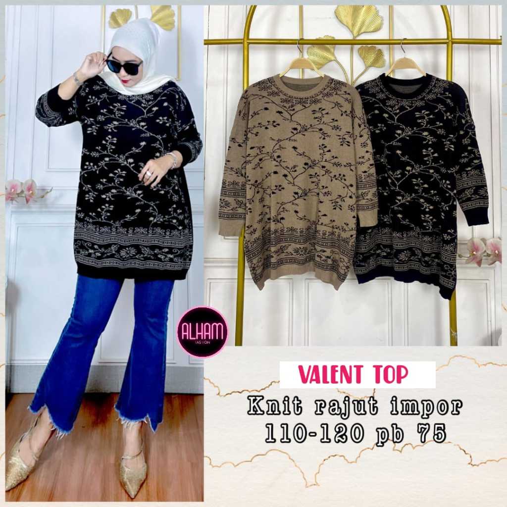 Valent Top Baju Atasan Blouse Wanita Super Jumbo Ld 130 140 150 Bigsize XXXXXL Bahan Premium Rajut A