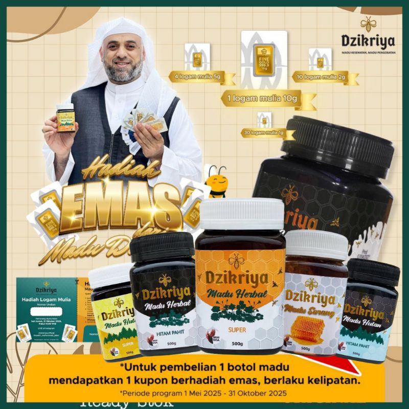 

Madu Dzikriya Original Madu Herbal Pahit Herbal Super Hutan Pahit/Super Sarang Bisa COD Dzikriya