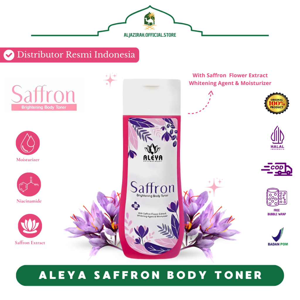 ALEYA SKINCARE - Toner Badan Saffron Brightening Plus Niacinamide Original Bpom 100ml
