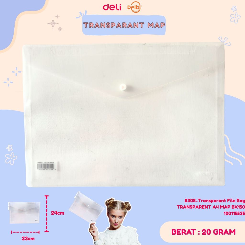 

8308-Transparant File Bag TRANSPARENT A4 MAP 8308-Transparant File Bag TRANSPARENT A4 MAP