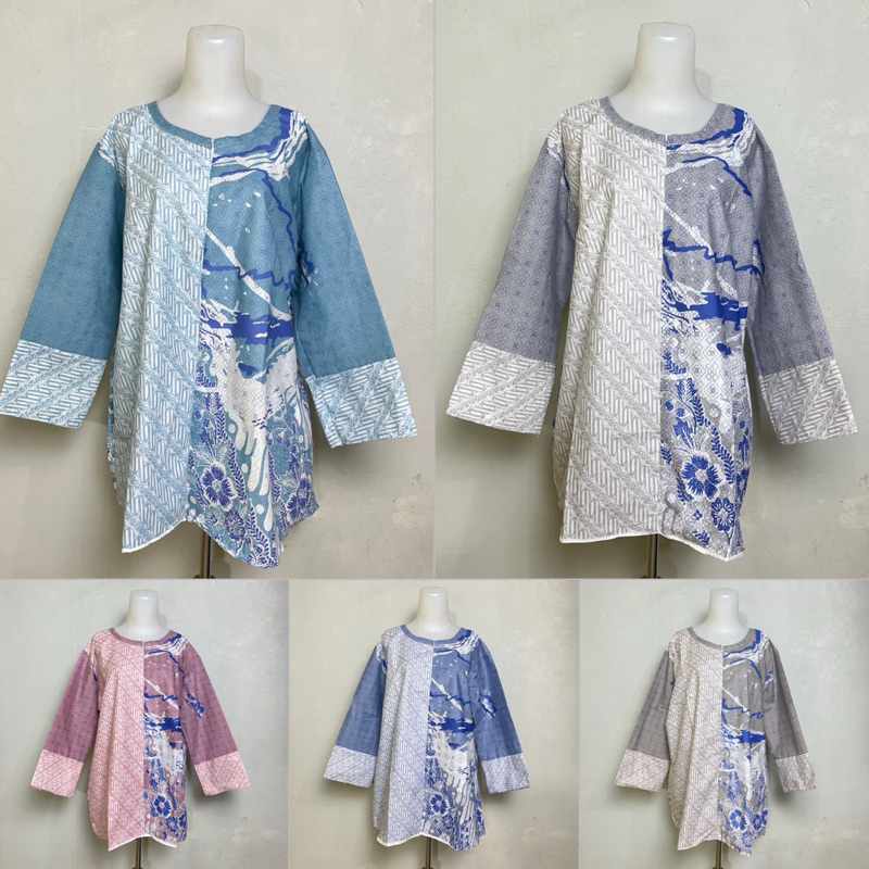 STH Blouse Batik Modern Lengan Panjang Size Jumbo LD120