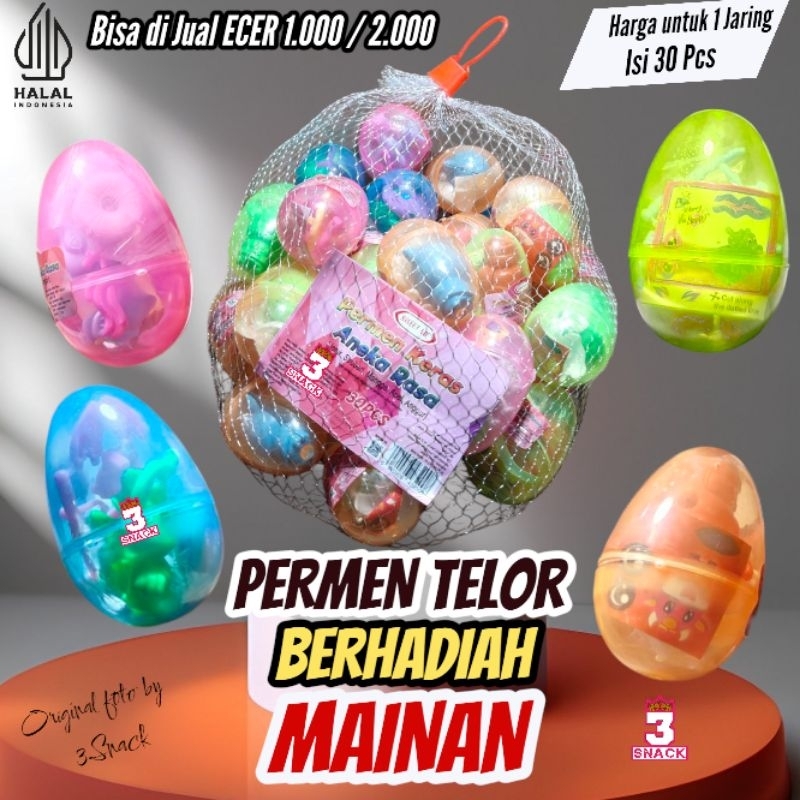

PERMEN TELOR BERHADIAH MAINAN 1 JARING ISI 30 PCS