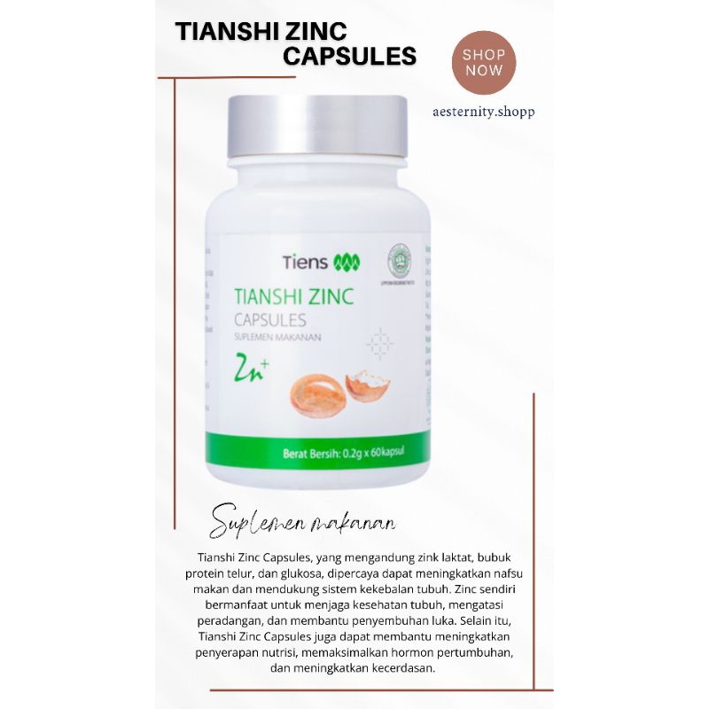 Zinc Capsules Tiens suplemen  Anak-anak & Dewasa
