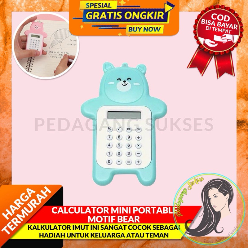 

PEDAGANG MURAH Calculator Mini Portable Motif Bear Kalkulator Portable Mini Beruang Kalkulator Unik Kalkulator 8 Digit Mini Portable Kalkulator Beruang Tombol Karet Kalkulator Sekolah /Stationary Warna Warni