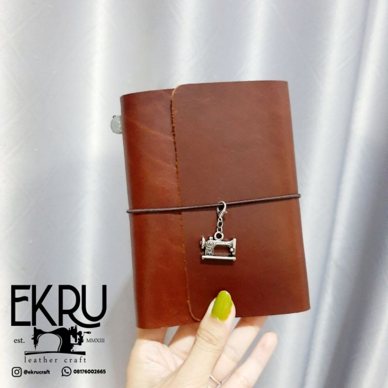

PASSPORT - FLAP - DEEP BROWN MAROON - GENUINE LEATHER COVER TRAVELERS NOTEBOOK JOURNAL MIDORI