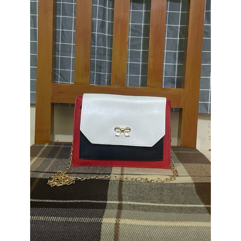 tas mini rantai murah muat hp dompet lipat