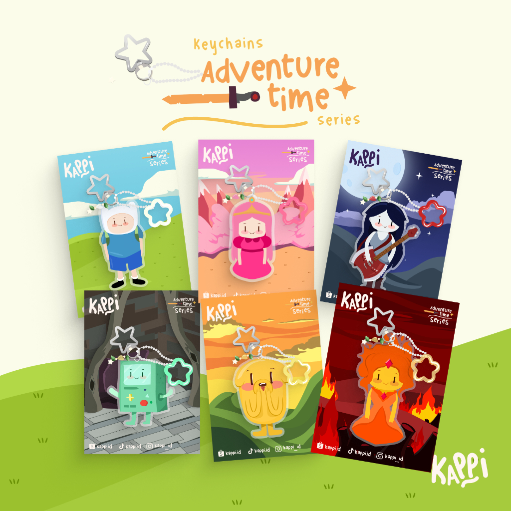 Adventure Time Keychains 2 Sided | Gantungan Kunci Adventure Time 2 Sisi | Adventure Time