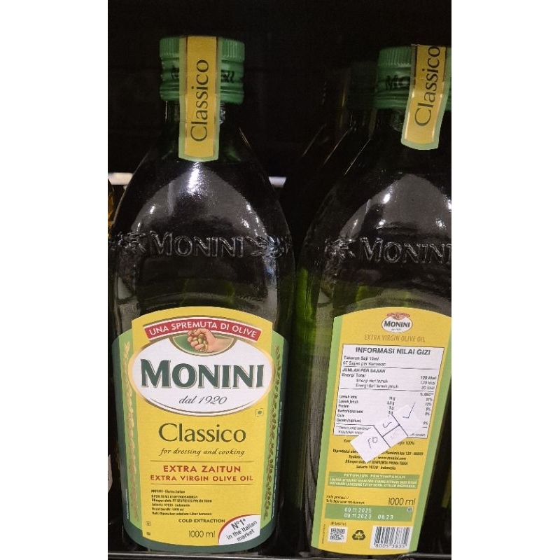

Minyak Zaitun MONINI CLASSICO Extra Zaitun Extra Virgin Olive Oil 1000ml - RM.
